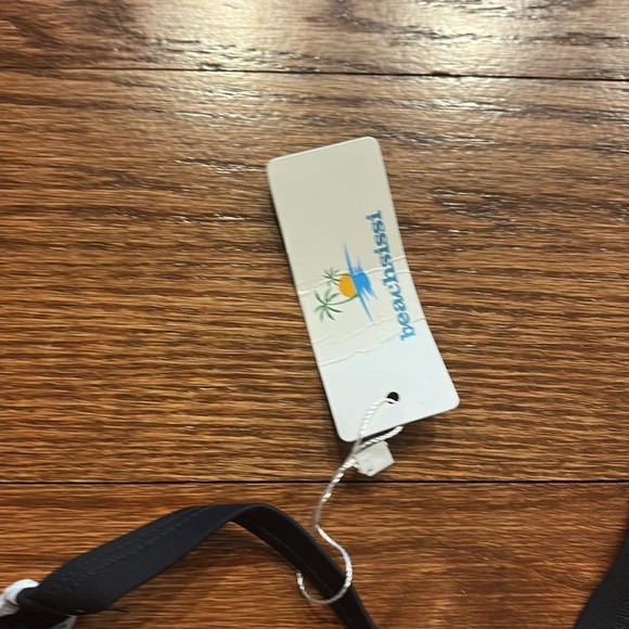 Beachsissi 2 piece halter V neck skirted swimsuit adjustable draw string skirt M - Picture 13 of 14